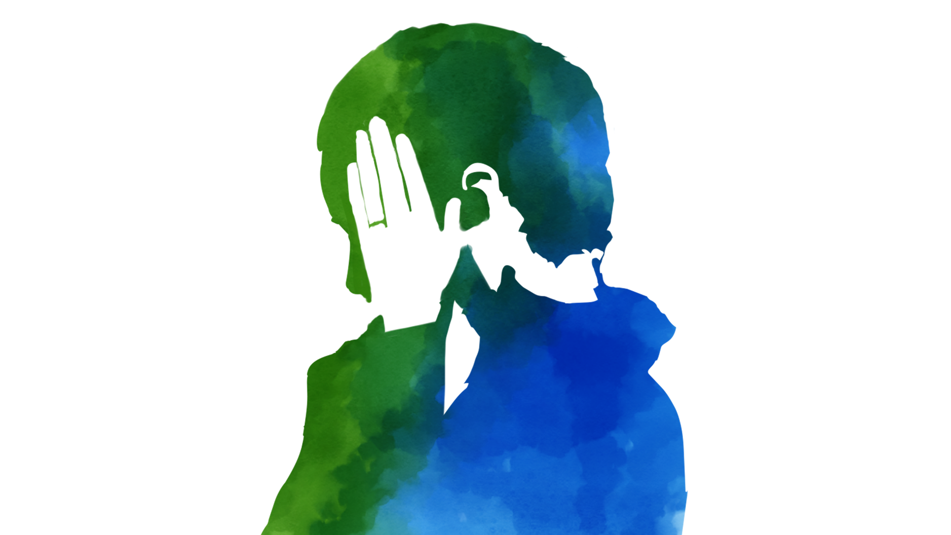 Illustration över person som håller en hand för ansiktet