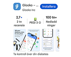 Skärmklipp från Google play med bild på appen Glooko